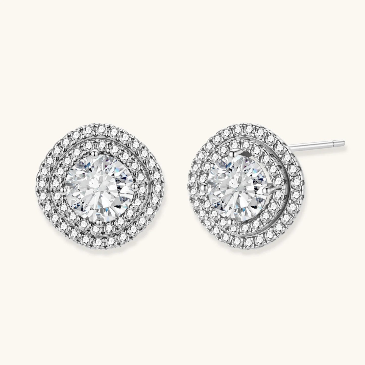 Celestial Halo Moissanite Studs
