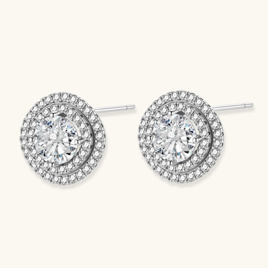 Celestial Halo Moissanite Studs