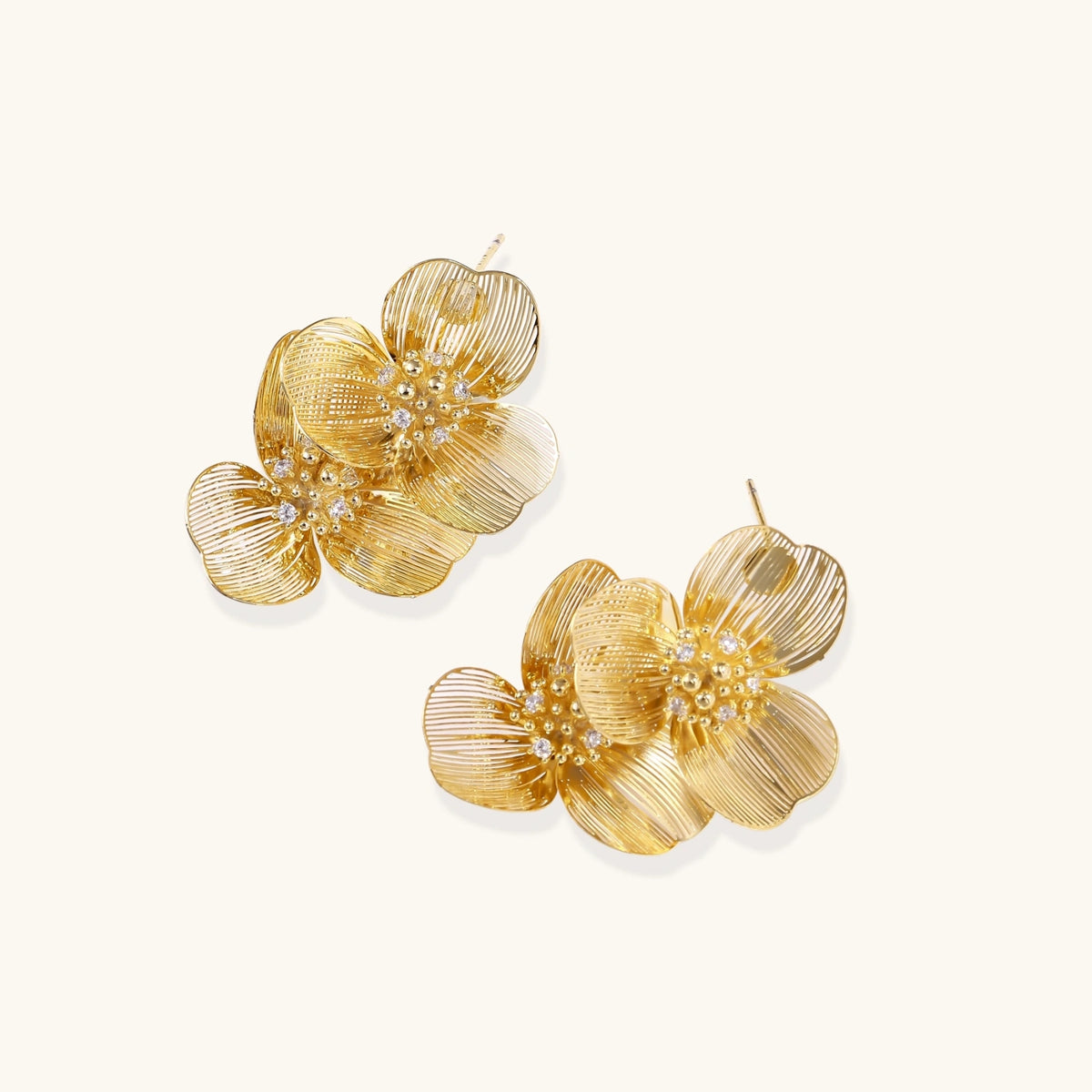 Golden Bloom Double Earrings