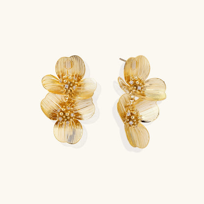Golden Bloom Double Earrings