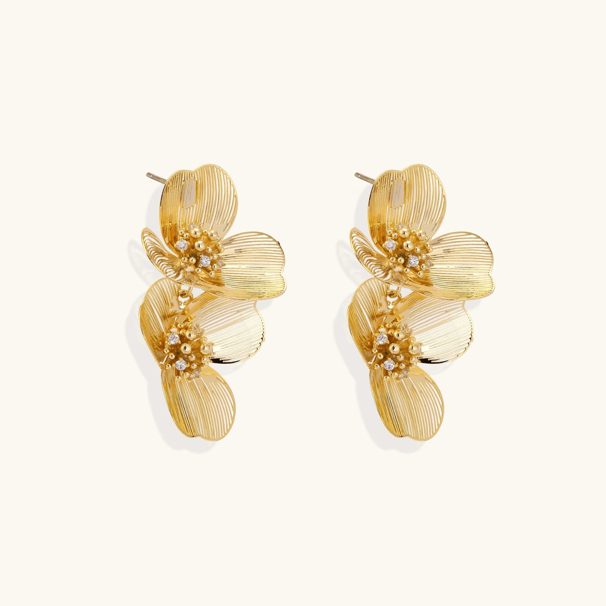 Golden Bloom Double Earrings
